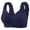 Dark Blue, variant on Women's Styling Cup Portable Front Buckle Underwear For Middle And Elderly Women's Thin Underwire Vest Type Mom Bra Sports Bras for Large Busted Women