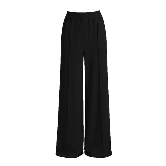 PNTUTB Women's Casual Solid Color Lightweight Breathable High Waisted Loose Comfort Wide Leg Pants with Pockets