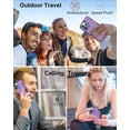 thumbnail image 2 of for iPhone 13 Pro Max Phone Case, with Tempered Glass Screen Protector, Dust-Proof Port Cover, Full Body Non-Slip Rubber Covered, Wear-Resistant & Drop-Proof, Black/Purple, 2 of 16