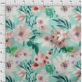 thumbnail image 3 of oneOone Viscose Jersey Fabric Watercolor Leaves & Peony Floral Print Fabric By Yard 60 Inch Wide, 3 of 5