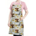 thumbnail image 5 of Gray Highland Cow Bathtub Sunflower Pattern Apron-Garden Aprons for Women with Pockets-Cotton Linen Waterproof Kitchen Cooking Gardening Aprons Adjustable for Kitchen,Cooking,BBQ and Salon 33x27 Inch, 5 of 7