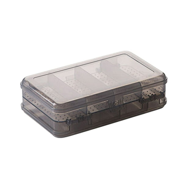 Joyero portátil de doble compartimento, de plástico transparente, para guardar pendientes, organizador duradero, con 10 compartimentos, minicaja de plástico.