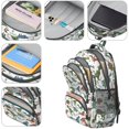 thumbnail image 4 of Dinosaur and Text White Pattern Backpack for School, Cute School Bag with Adjustable Shoulder Straps and Padded Back, 16.9"x12.6"x5.9", 4 of 5