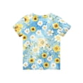 thumbnail image 6 of Cute Summer Tops for Girls Size 7 Soft Casual Short Sleeve Crew Neck Girls Tops Funny Daisy Graphic Tees Girls Fashion Tunic Tops Blue 5-6 Years, 6 of 6