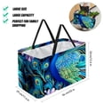 thumbnail image 2 of Peacock Large Foldable Oxford Cloth Grocery Baskets - Multipurpose Storage Basket and Decorative Box, 2 of 7