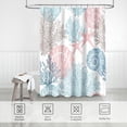 thumbnail image 6 of Small Stall Shower Curtain 36 x 72 Inch, Half Narrow Blue Pink Nautical Coastal Shower Curtain, Summer Tropical Seashell Starfish Coral Beach Ocean Themed Shower Curtain for Bathroom Decor, 6 of 6