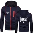 thumbnail image 3 of Nuevo EVERLAST, ropa deportiva de otoño e invierno para hombre, Sudadera con capucha sencilla a la moda con cremallera, chaqueta lisa, ropa deportiva estampada para hombre, top informal cálido, 3 of 5