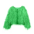 thumbnail image 3 of FNFYFH Women's Shaggy Coat Solid Faux Fur Jacket Long Sleeve Plush Cropped Jackets Warm Winter Cardigan Outerwear, 3 of 6