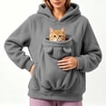 thumbnail image 6 of UOCUFY Pet Pouch Hoodie for Women Cat Dog Carrier Hoodies Carrying Pet Pocket Grey,Size XL, 6 of 9