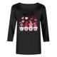 thumbnail image 5 of RKSTN Valentine's Day 3/4 Sleeve Tops for Women Oversized Crewneck Valentines Graphic Print Short Sleeve T Shirt Womens Casual Solid Round Neck Loose Comfy Three Quarter Sleeve Shirt Spring Clothes, 5 of 7