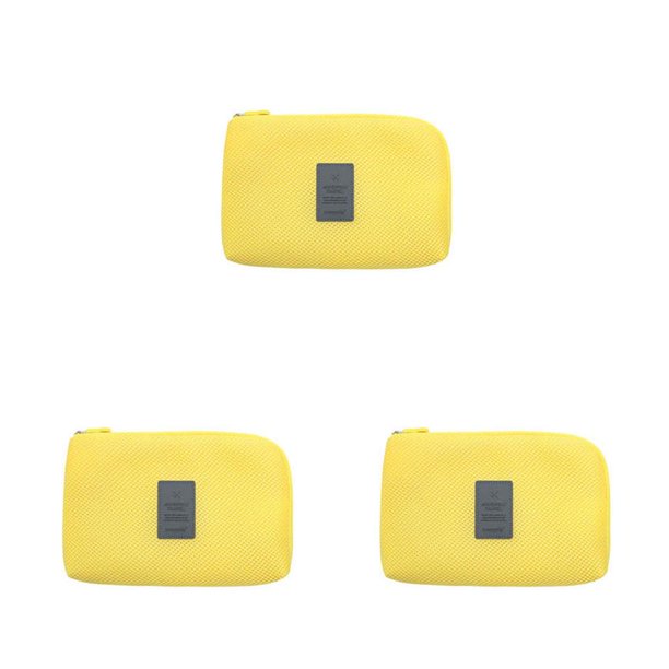 Soidarity Bolsa de almacenamiento de cables Organizador antichoque de viaje Bolsas con cremallera Amarillo L Type1 NO1