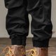 thumbnail image 3 of Pantalones largos de moda para hombre, casuales, de color sólido, con bolsillos y cremallera, cintura elástica, de poliéster., 3 of 7