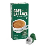 Cafe La Llave Espresso, Dark Roast Latin-Style Coffee Capsules, Intensity 11, 10 Count