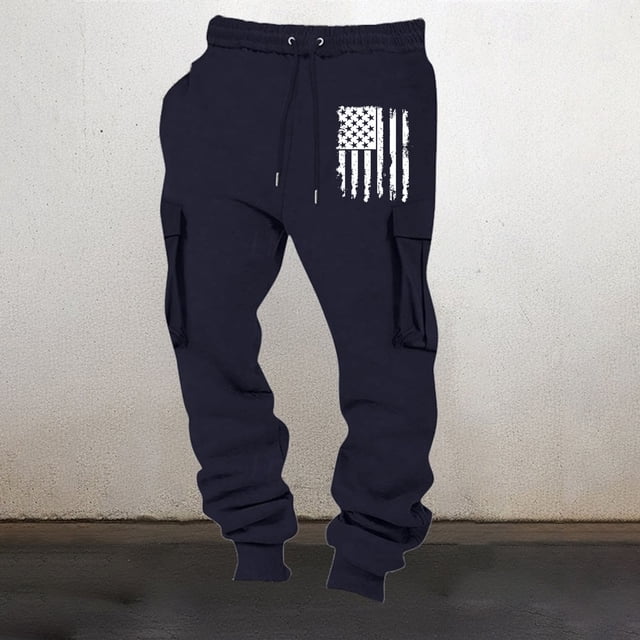 Pantalones largos para hombre, informales, con bolsillo y cordón, de color sólido, gruesos, sanitarios y con cintura elástica.