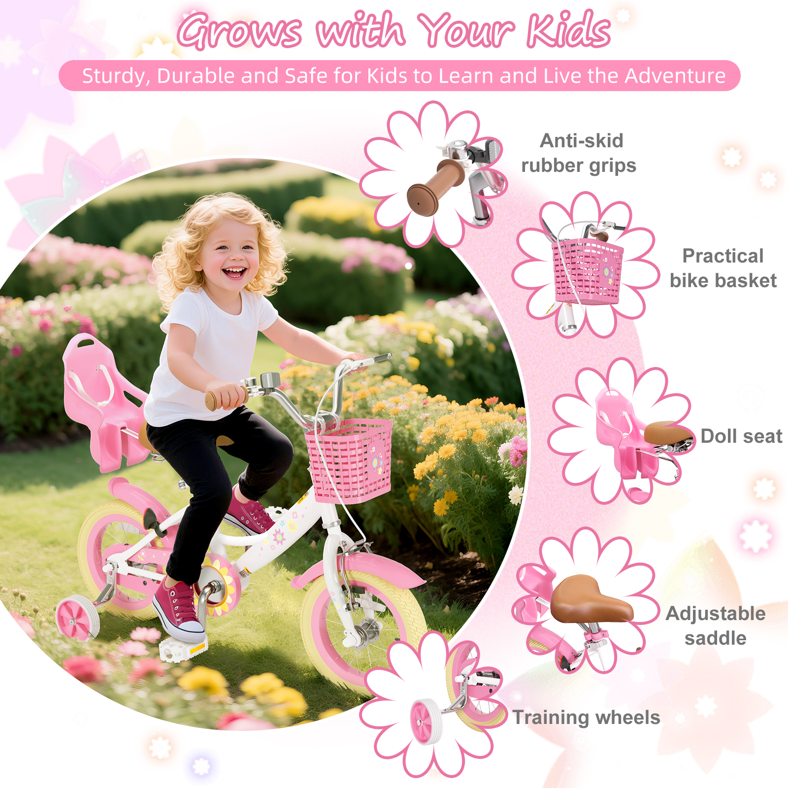 Korimefa 12" Girls Bike with Training Wheels photo 8