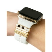 Apple Watch Band Leopard Laser Printed Silicone Band with Leopard Watchband Charms Apple Watch Band 40mm, Apple Watch Band 38mm