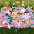 thumbnail image 6 of Cute Bear with Flower and Rainbow Extra Large Picnic Beach Blanket Waterproof Sand Proof Portable Outdoor Mat 60x80, 6 of 9