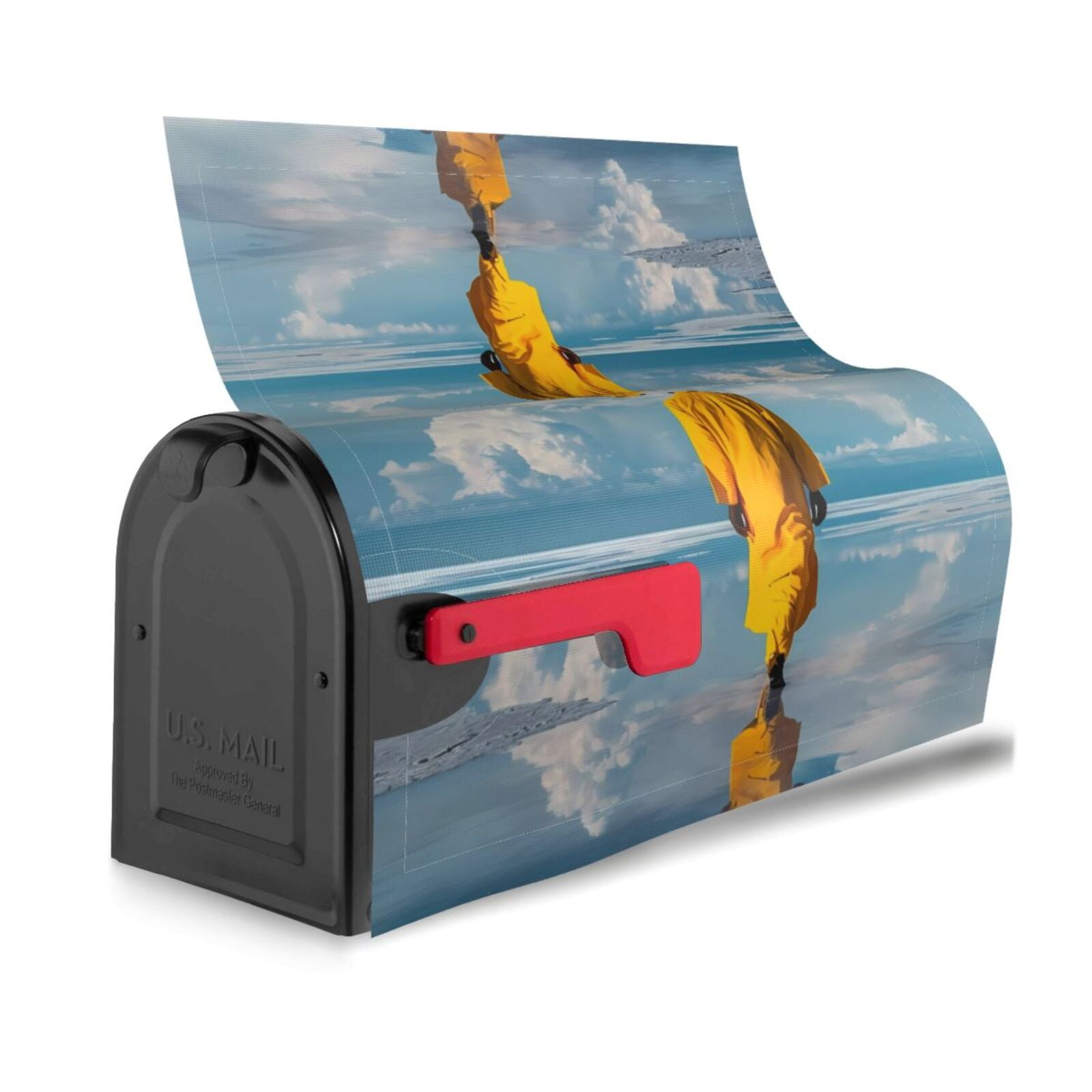 Logiee Monk Walking On Water Print Post Letter Box Wrap Decor, Mailbox Cover Suitable for Standard Mailbox and Large Size Mailbox,Outdoor Yard Decoration-25.5x21 in