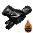 thumbnail image 4 of Guantes cálidos de invierno para hombre, guantes de cuero resistentes al frío para montar en motocicleta, guantes con forro polar para exteriores, impermeables y con pantalla táctil, 4 of 4