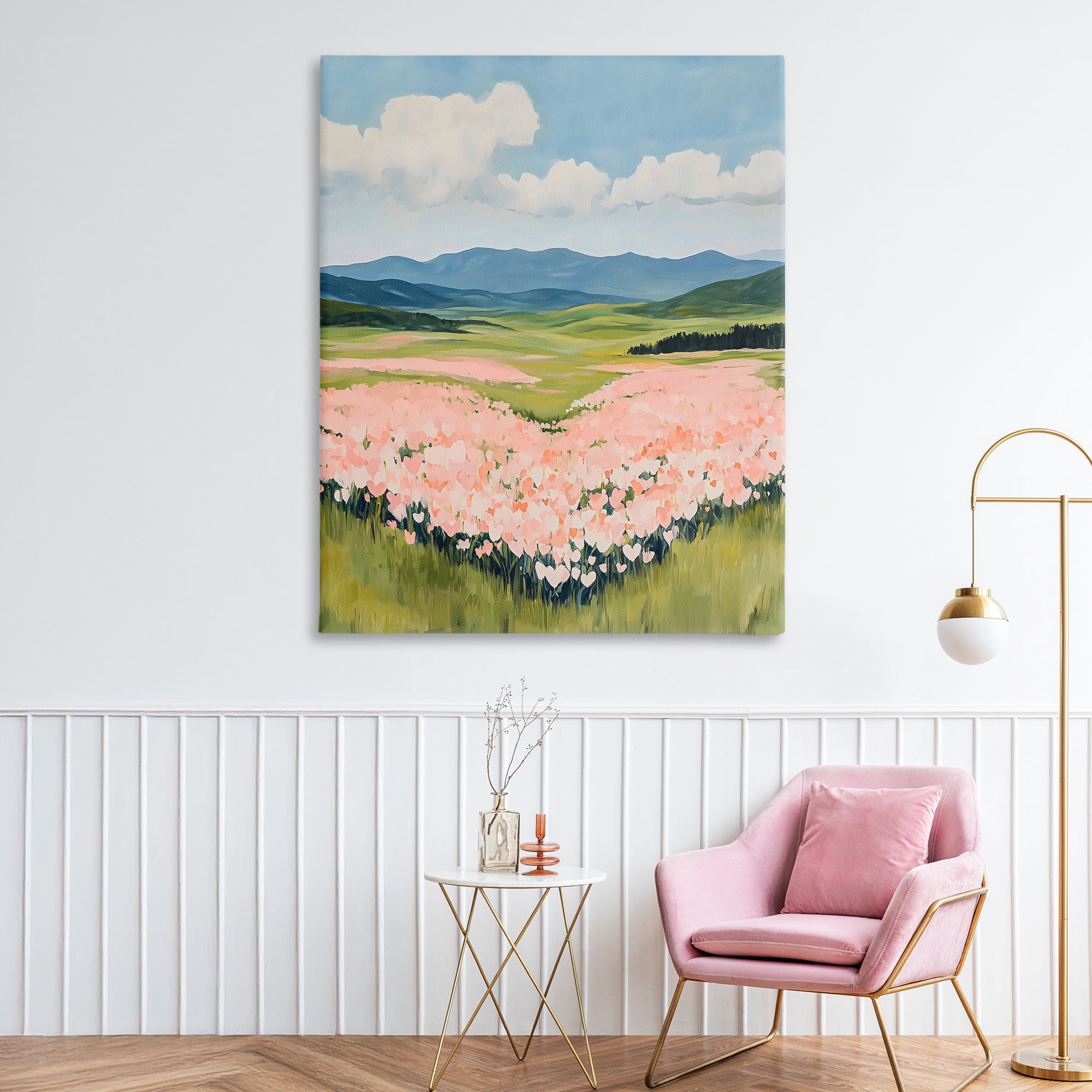 Stupell Industries Heart Shaped Flower Field Canvas Wall Art, design by The Prints Vibe