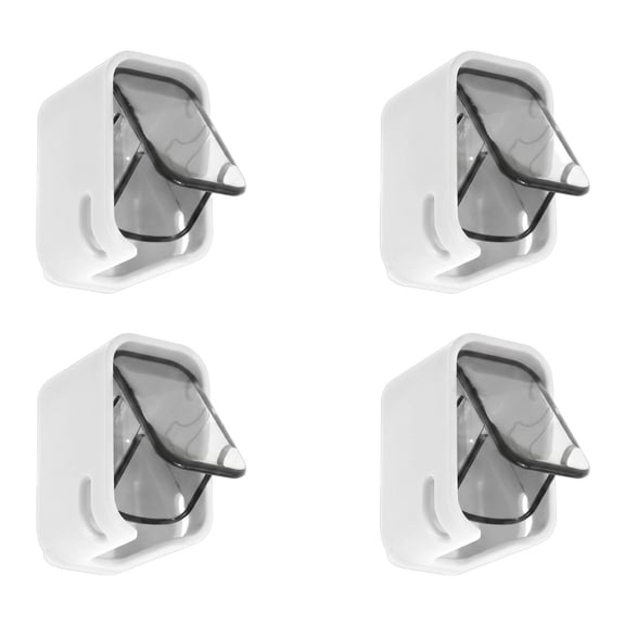 4Pcs Wall Mounted Toothbrush Holder with Cover, 1.78inx1.18inx1.02in Single Slot No Drilling Bathroom Storage Dispenser