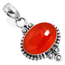 925 Sterling Silver Pendant For Necklace For Women Orange Genuine Carnelian Gemstone Silver Pendant August Birthstone Fashion Silver Pendant New Year Gift For Mother Gemstone 925 Silver Jewelry