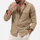 thumbnail image 1 of pstuiky camisas de manga larga para hombre, Camisa informal de moda para hombre, cuello vuelto, manga larga, transpirable, blusa Tops casuales para hombres xxl, 1 of 7