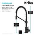 thumbnail image 6 of KRAUS Bolden Single Handle Drinking Water Filter Faucet for Reverse Osmosis or Water Filtration System in Matte Black, 6 of 13