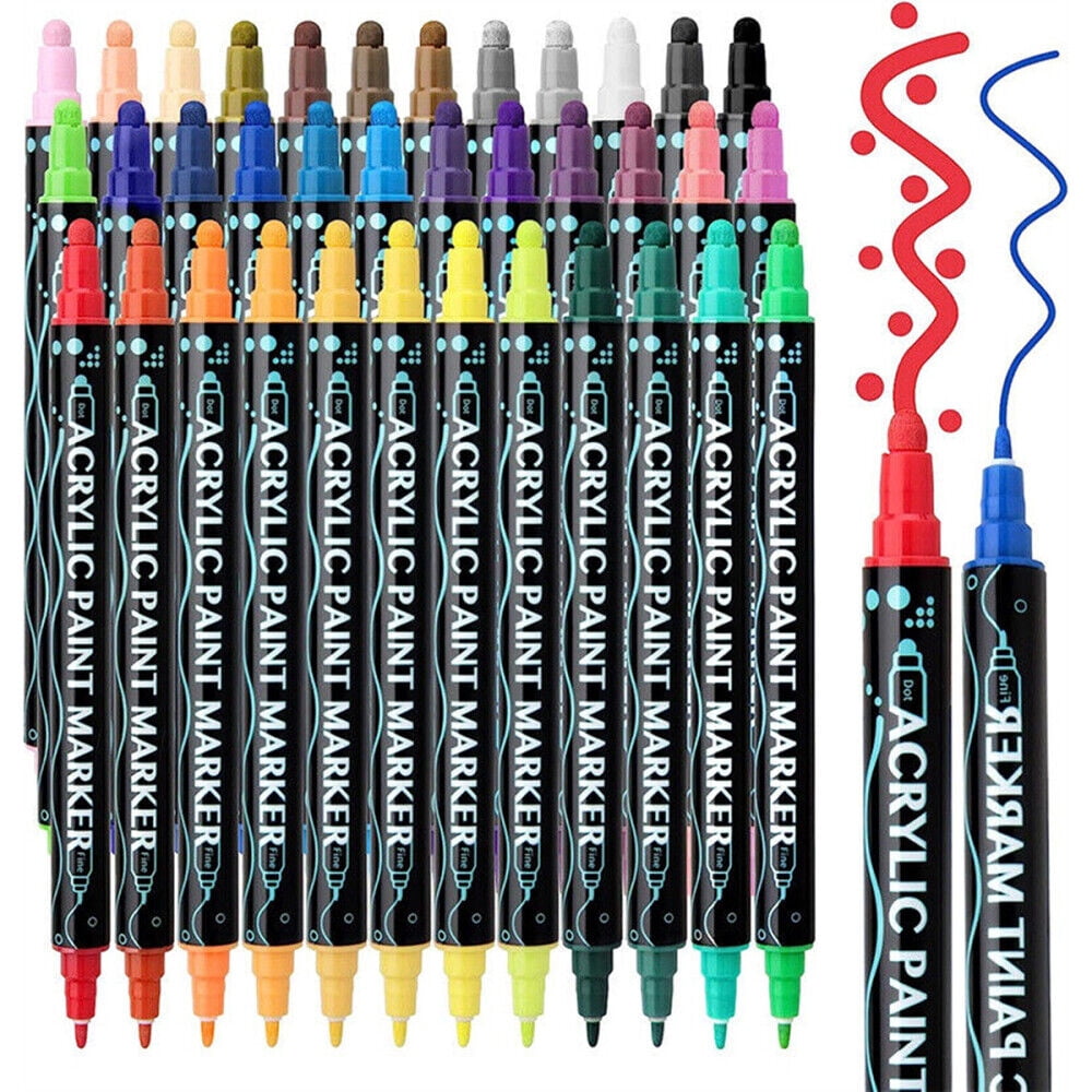 36 - Color Waterproof Acrylic Rock Painting Markers - Permanent Acrylic Pens