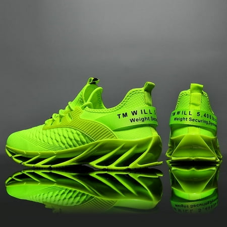 

Men s Blade Sneakers Slip-on Sneakers With Shoelaces - Odor-resistant Athletic Shoes - Lightweight And Breathable-绿色||41码