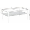thumbnail image 6 of BISHE Coffee Table with Storage, Glass Coffee Table and End Tables for Living Room, Modern Rectangle and Square Coffee Table Set of 3, White, 6 of 7