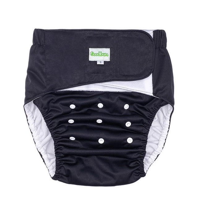 Reusable Adult Cloth Diaper Incontinence Pants Disability Aids Black M Black M