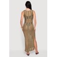 thumbnail image 3 of Women's Crochet Shadow Stripe Side Slit Maxi Dress, 3 of 3