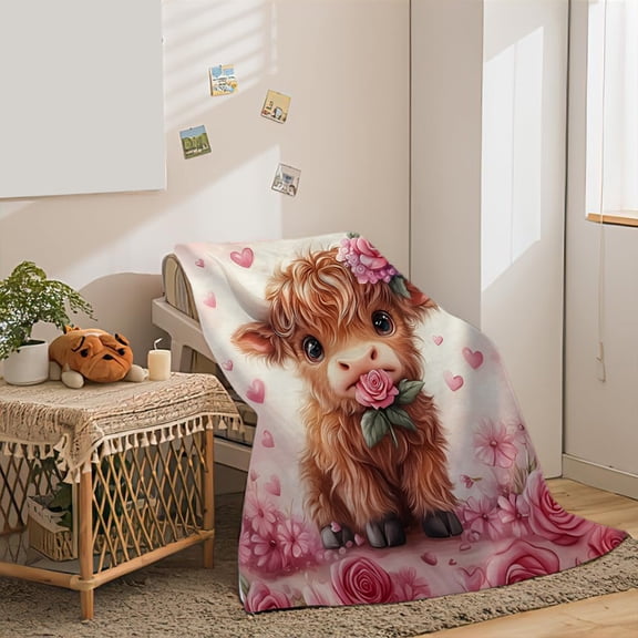 Valentine'S Day Themed Flannel Fleece Blanket, Extra Soft And Cozy Throw Blanket For Sofa, Bed, Or Couch During Holiday Season And Chilly Winter Nights