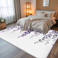 thumbnail image 5 of 6x9 Area Rugs, Purple Eucalyptus Leaves Non-Skid Rubber Backing Large Rectangle Rugs - Living Room Bedroom Home Office, Watercolor Botanical Summer Indoor Floor Mat Carpets Washable Rug, 5 of 9