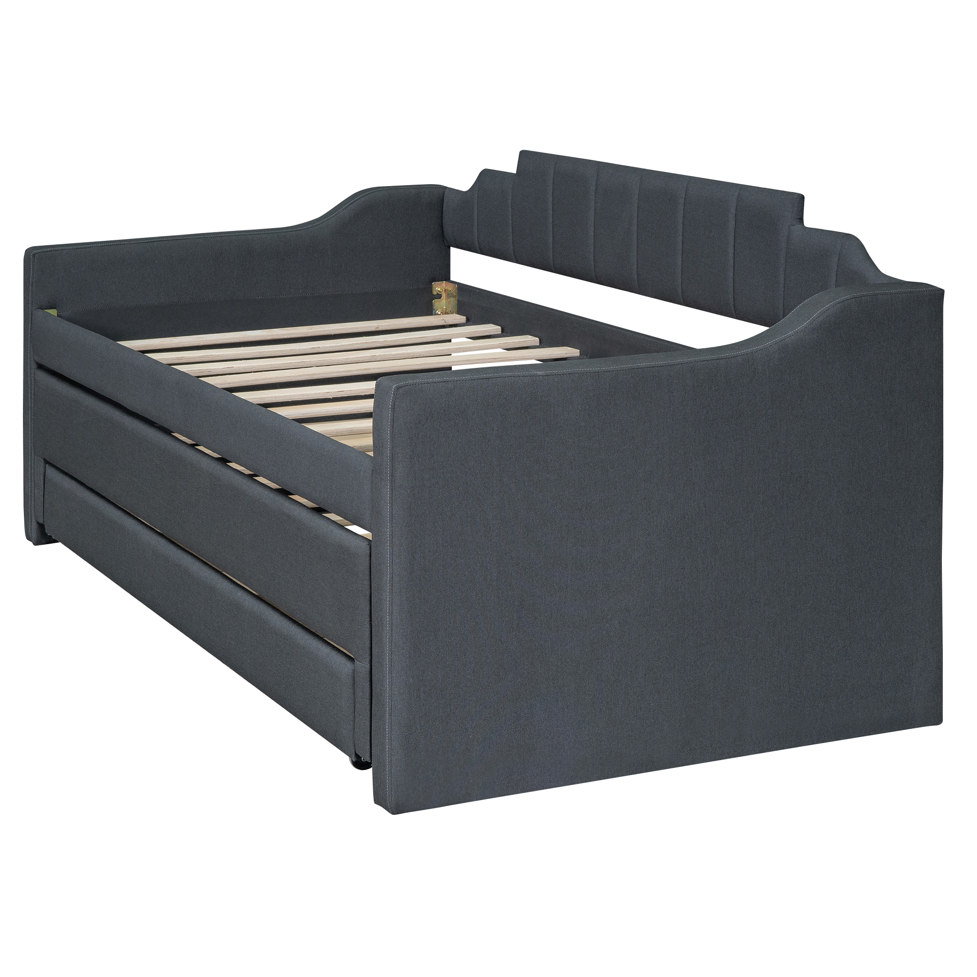 EUROCO Twin Size Upholstery Daybed with Trundle and Drawers for Bedroom ...