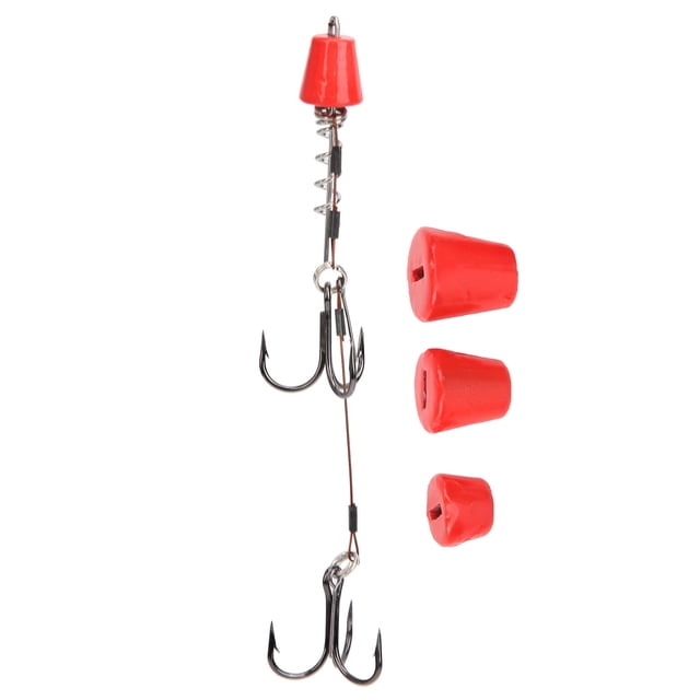 Aparejos de pesca portátiles de alambre de acero con anzuelos triples y juego de señuelos.