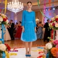 thumbnail image 3 of Women's Tulles Skirts Sparkly Sequins Star Print Layered Cake Irregular Midi Tutus Skirts Casual Elastic High Waist Cocktail Party A Line Mesh Skirt, 3 of 5