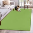 thumbnail image 2 of Green Large Area Rugs for Bedroom Living Room, Soft Non Slip Carpet Bedside Rug, Solid Color Simple Abstract Fashion Light Color Rectangular Floor Cover Kitchen Accent Rug 4'x6' for Office, 2 of 9