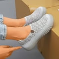 thumbnail image 4 of Rokment Orthopedic Barefoot Slip on Socks Walking Nursing Shoes for Women Comfortable Wide Width Knit Orthotic Platform Non-Slip Work Tennis Driving Sneakers Coffee Size 8.5, 4 of 7