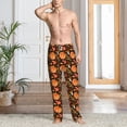 thumbnail image 2 of Gukieu Autumn Pumpkin Print Men's Home Trousers, Elastic Drawstring Home Pajamas Clothing Suitable for Adult Men-X-Large, 2 of 6