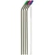 thumbnail image 1 of Pajitas de acero inoxidable de 35,5 cm (14 pulgadas), 4 unidades, reutilizables, ultralargas, de 8 mm (0,32") de ancho, para vasos de 283 g (100 oz), con puntas de silicona y cepillo de limpieza., 1 of 5
