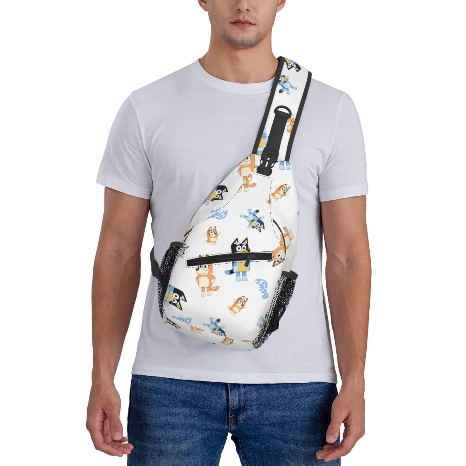 Kowoue Bluey Pattern Sling Backpack Crossbody Shoulder Bags for Men Women Small Daypacks Chest Bag Hiking Travel Sport Climbing Runners