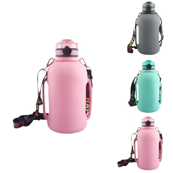 Collapse Water Bottles 2000ml / 67.6oz,Flip Top Water Bottle Leak Proof,Gym Water Bottles for Women and Men,Straw Water Bottle Bulk,Wide Mouth Water Bottle Pink,Lightweight Water Bottle.(Pink)