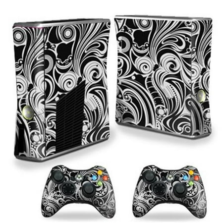 MightySkins XBOX360S-Black Vintage Skin Decal Wrap Cover for Xbox 360 S Slim Plus 2 Controllers - Black Vintage Each Microsoft Xbox 360 S Slim Skin kit is printed with super-high resolution graphics with a ultra finish. All skins are protected with MightyShield. This laminate protects from scratching  fading  peeling and most importantly leaves no sticky mess guaranteed. Our patented advanced air-release vinyl guarantees a perfect installation everytime. When you are ready to change your skin removal is a snap  no sticky mess or gooey residue for over 4 years. This is a 8 piece vinyl skin kit. It covers the Microsoft Xbox 360 S Slim console and 2 controllers. You can t go wrong with a MightySkin. Features Skin Decal Wrap Cover for Xbox 360 S Slim Plus 2 Controllers Microsoft Xbox 360 S decal skin Microsoft Xbox 360 S case Microsoft Xbox 360 S skin Microsoft Xbox 360 S cover Microsoft Xbox 360 S decal Add style to your Microsoft Xbox 360 S Slim Quick and easy to apply Protect your Microsoft Xbox 360 S Slim from dings and scratchesSpecifications Design: Black Vintage Compatible Brand: Microsoft Compatible Model: Xbox 360 Slim Console - SKU: VSNS60554