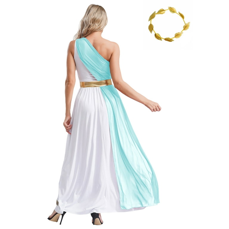 princess polly baby blue dress iiniim Women Greek God Athena Dress Costume Ancient Greece Toga Dress with  Headwear Halloween Outfits Light Blue 4XL