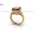 thumbnail image 2 of Mens Red Garnet Wedding Ring Gold Plated Solid Silver Ring Men Hammered Stackable Matching Ring January Birthstone Vintage Ring Gift For Him, 2 of 2