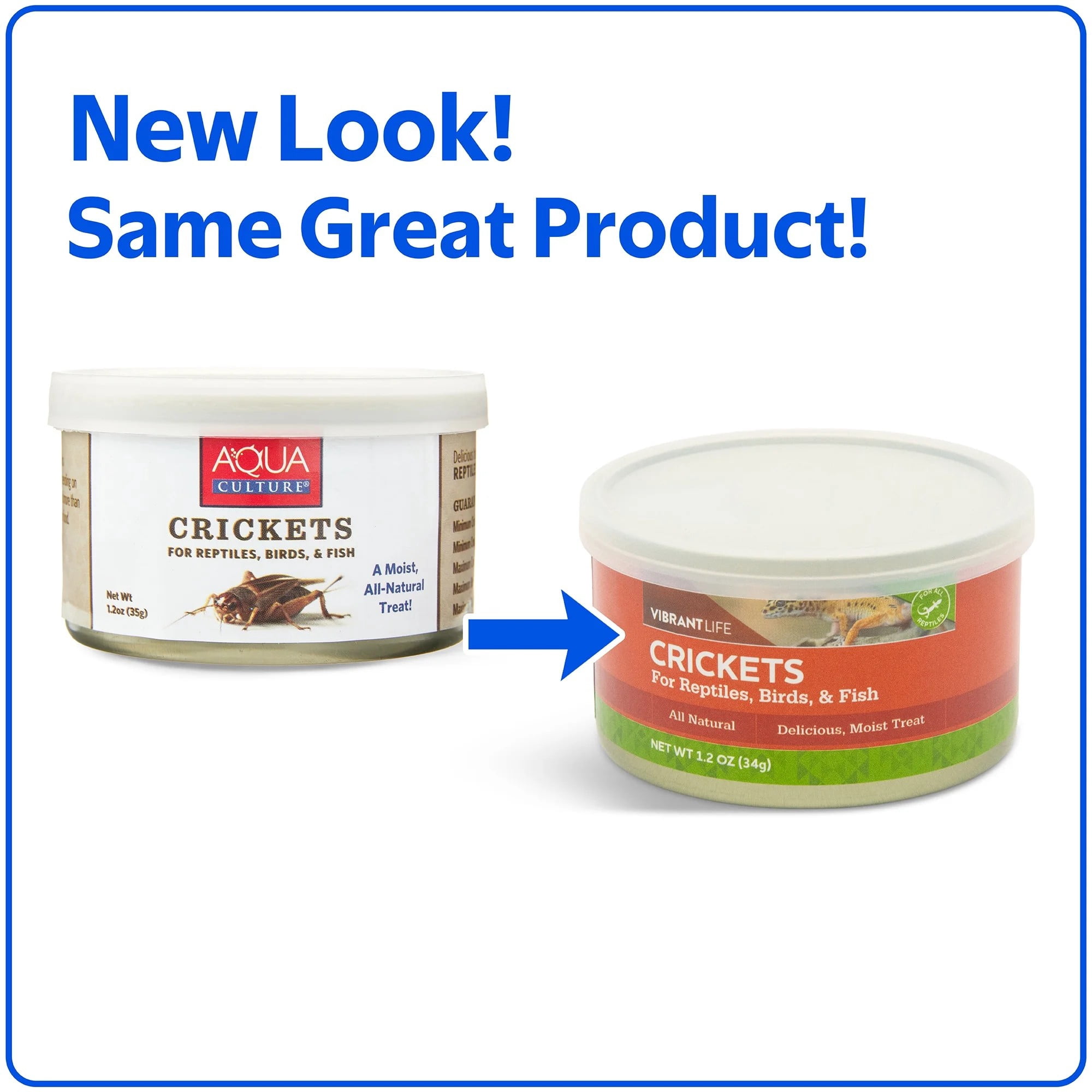 (2 pack) Vibrant Life Canned Crickets for Reptiles, Birds & Fish, 1.2 oz