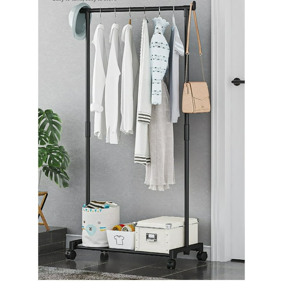 EGNMCR Metal Clothing Rack Garment Rack With Bottom Shelf Shoe Rack Home Doorway Storage Shelf Cloak Rack Shoe Cabinet Floor Racks
