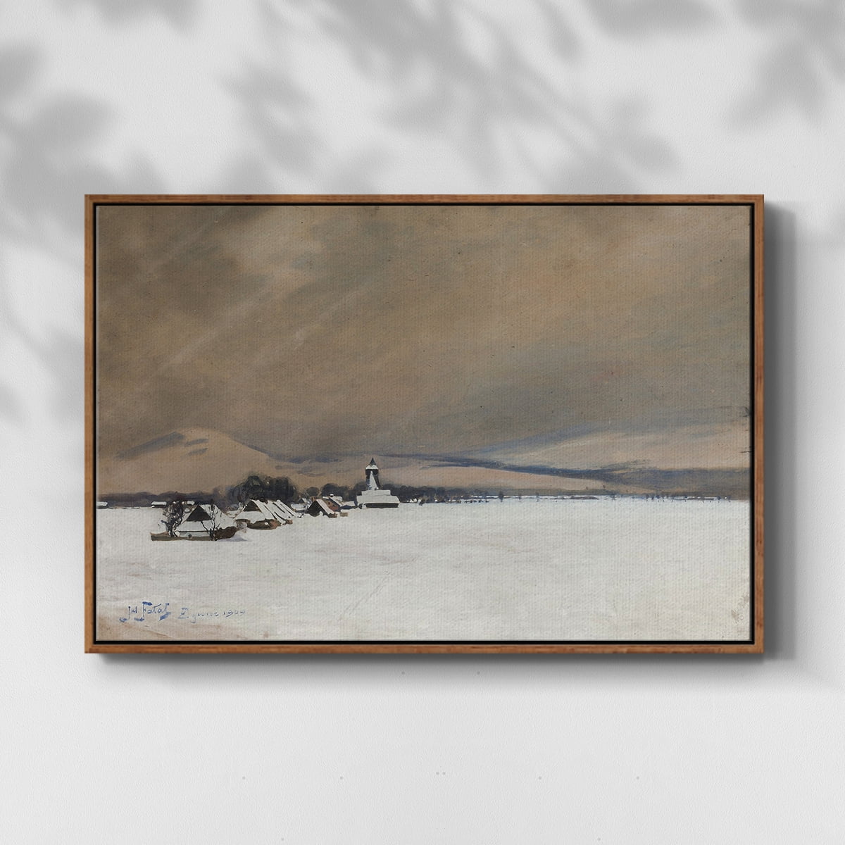 Vintage Landscape-CCCLXXXII By Wexford Home Framed in Walnut Wood Gallery Wrapped Canvas 25 in. x 37 in.